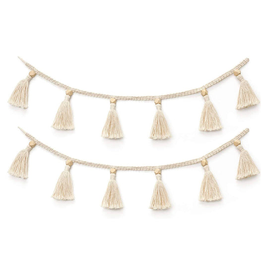 Guirnalda Macramé Tejida a Mano con Cuentas de Madera y Borlas - Decoración Bohemia para el Hogar - Image 7