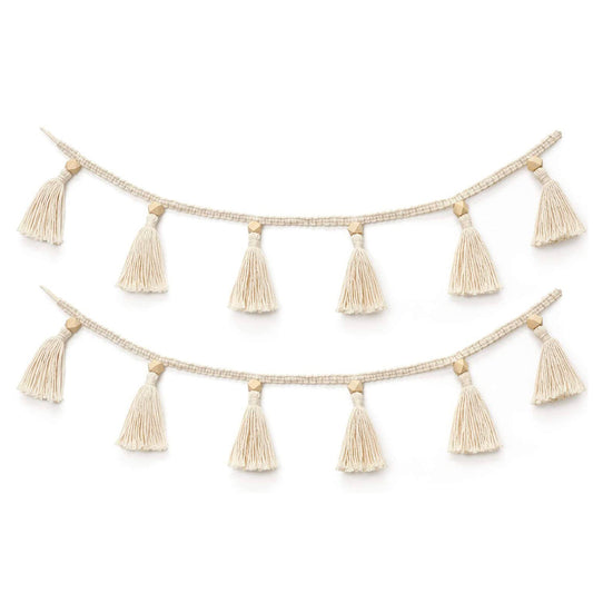 Guirnalda Macramé Tejida a Mano con Cuentas de Madera y Borlas - Decoración Bohemia para el Hogar - Image 2
