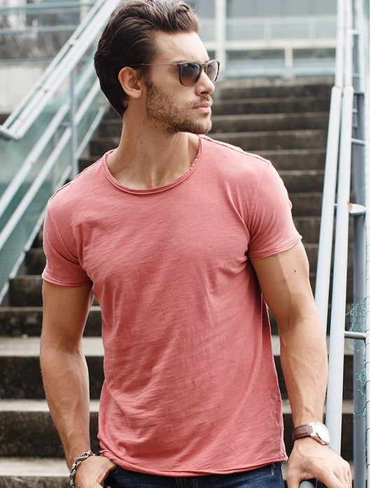 Camiseta Básica de Algodón Puro Cuello Redondo Diseño Minimalista - Image 5