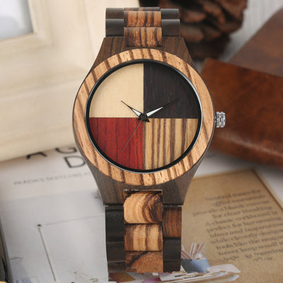 Reloj de Cuarzo Bambú y Madera con Diseño Multicolor - Image 9