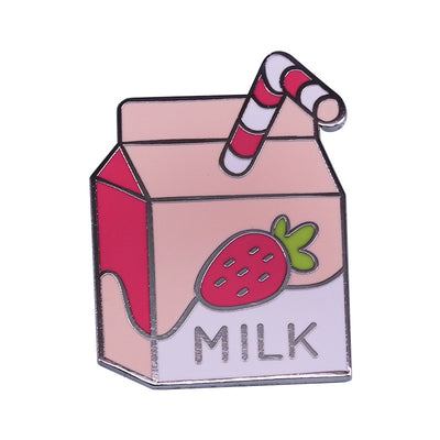 Broche Fresa Milk Rosa - Accesorio Kawaii Adorable