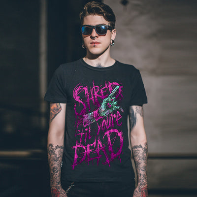 Playera Negra de Algodón Rock Band Cuello Redondo Manga Corta para Hombre - Image 5