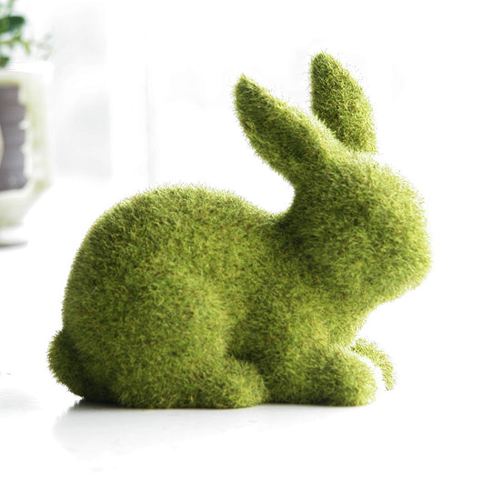 Adorno Conejo de Pascua con Pasto Artificial y Textura Esponjosa - Image 4