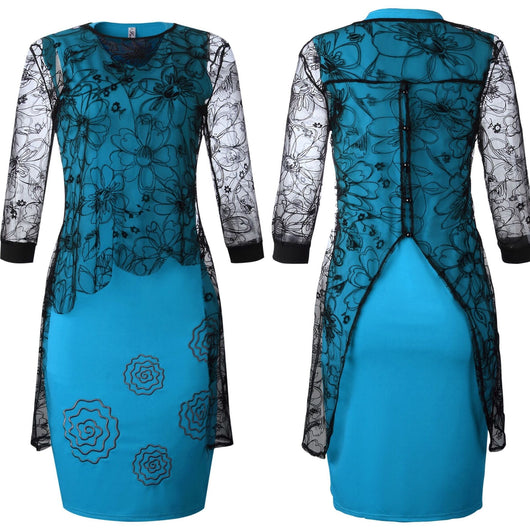 Conjunto de Falda y Chaleco Bordado con Blusa de Encaje - Image 63