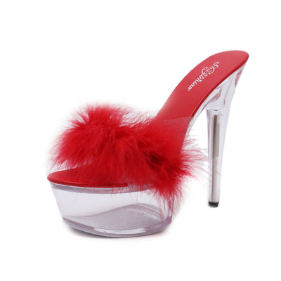 Tacones Altos con Plataforma Fina y Cristal Transparente - Image 3