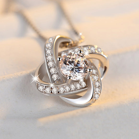 Collar de Plata 925 Corazón Infinito con Zirconias para Mujer