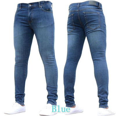 Pantalones Vaqueros Ajustados de Color Sólido para Hombre - Image 3