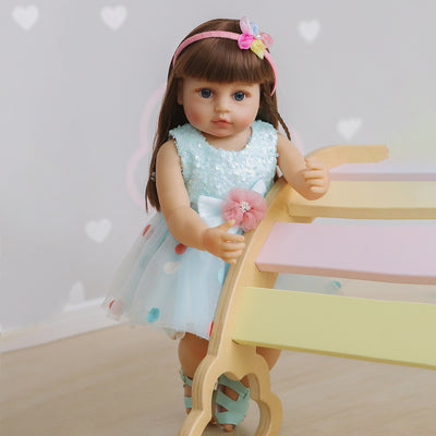 Muñeca Reborn Princesa de 55cm en Silicona Completa - Niña en Azul - Image 2