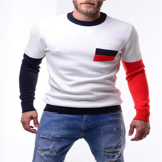 Blusa de Punto Cuello Redondo con Mangas Largas y Detalles en Color Combinado - Image 7