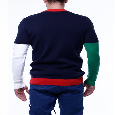Blusa de Punto Cuello Redondo con Mangas Largas y Detalles en Color Combinado - Image 11