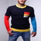 Blusa de Punto Cuello Redondo con Mangas Largas y Detalles en Color Combinado