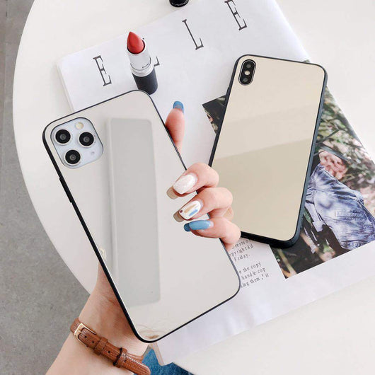 Funda para iPhone con Espejo Láser y Bordes Electrochapados