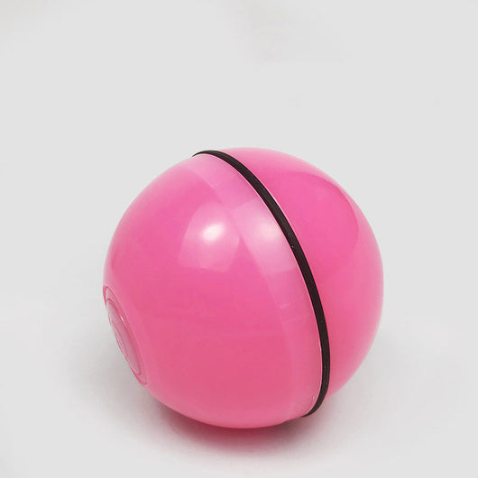 White LED laser electronic rolling pet toy ball with a feather attachment and a separate bell attachment. - Image 3