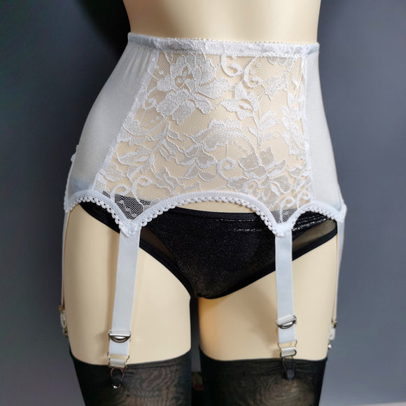 Cinturón Liguero Sexy de Talle Alto con Cierre de Metal Ajustable y Diseño Transparente
