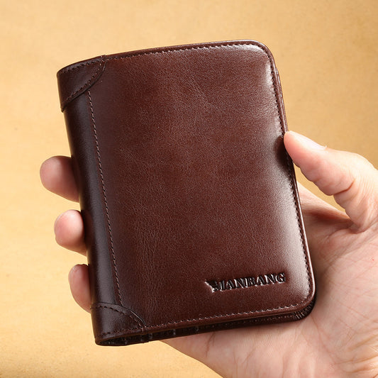 Billetera Corta para Hombre en Cuero Genuino con Clip - Tres Compartimentos - Image 2