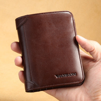 Billetera Corta para Hombre en Cuero Genuino con Clip - Tres Compartimentos - Image 2