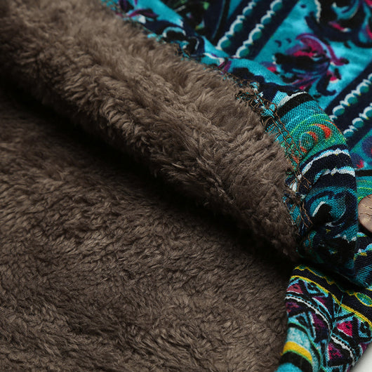 Chaqueta de Algodón Retro con Estampado Étnico Floral para Talla Grande - Image 10