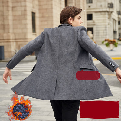 Abrigo de Lana Largo para Hombre - Sobretodo Elegante Tipo Trinchera - Image 12