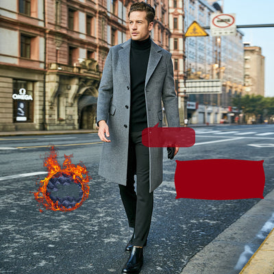 Abrigo de Lana Largo para Hombre - Sobretodo Elegante Tipo Trinchera - Image 15