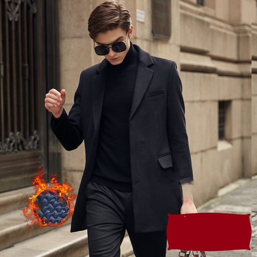 Abrigo de Lana Largo para Hombre - Sobretodo Elegante Tipo Trinchera - Image 18