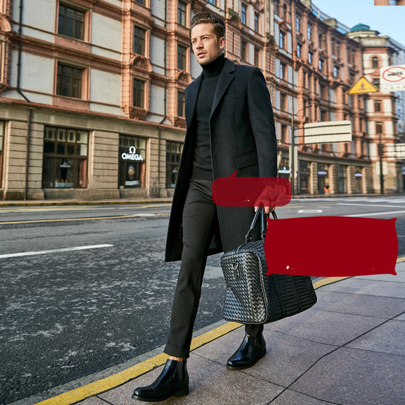 Abrigo de Lana Largo para Hombre - Sobretodo Elegante Tipo Trinchera