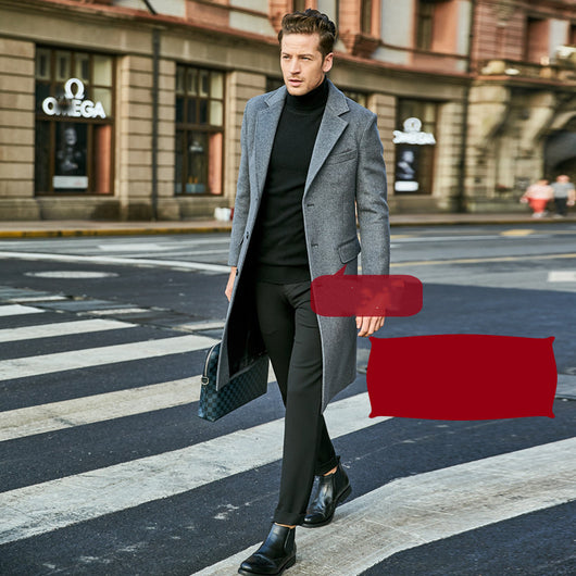 Abrigo de Lana Largo para Hombre - Sobretodo Elegante Tipo Trinchera - Image 4