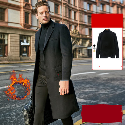 Abrigo de Lana Largo para Hombre - Sobretodo Elegante Tipo Trinchera - Image 8