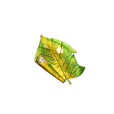 Broche de Hoja Esmaltado Estilo Minimalista Japonés para Mujer - Image 7