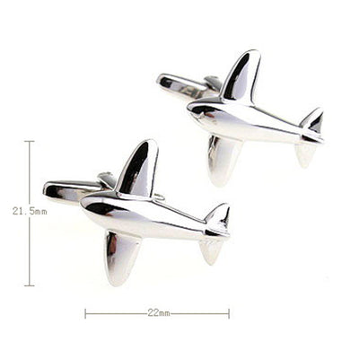 Gemelos de Avión Metálico Brillante para Camisas de Puño Francés - Image 6
