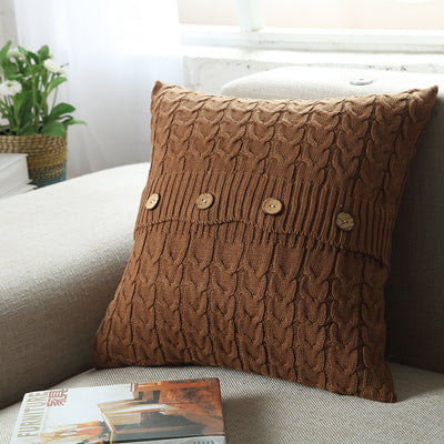 Funda de Almohada Tejida con Botones de Doble Giro sin Núcleo - Image 11