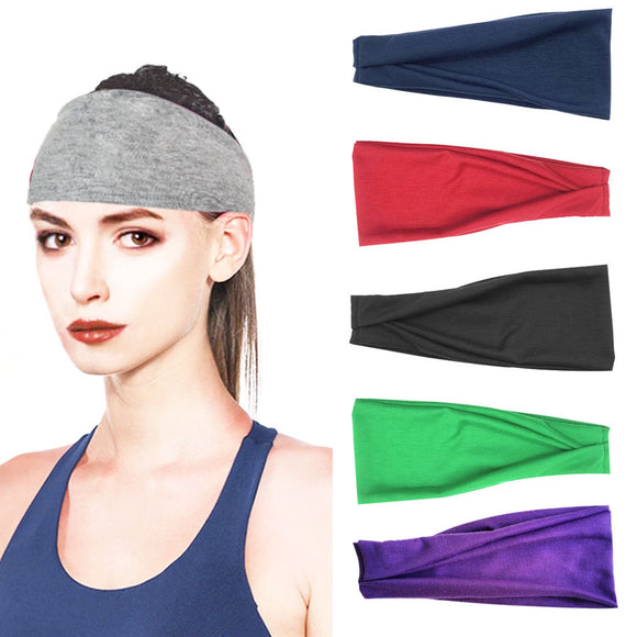 Diadema Ancha Deportiva de Algodón con Cordón Ajustable