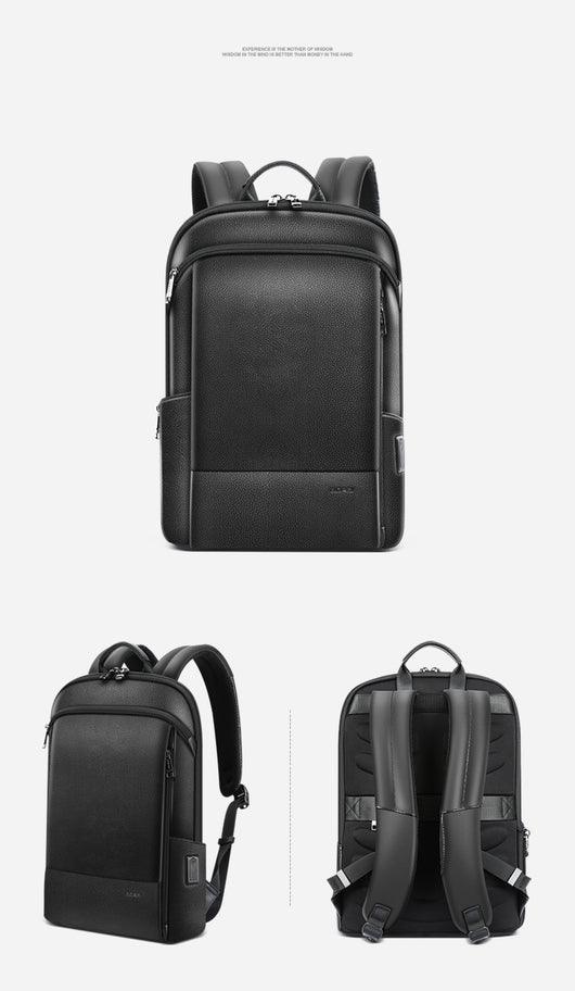 Mochila de Cuero Estratificado con Carga USB - Image 6