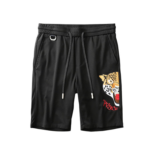 Pantalones Capri Hombre Ice Silk Bordados - Comodidad Fresca para Verano