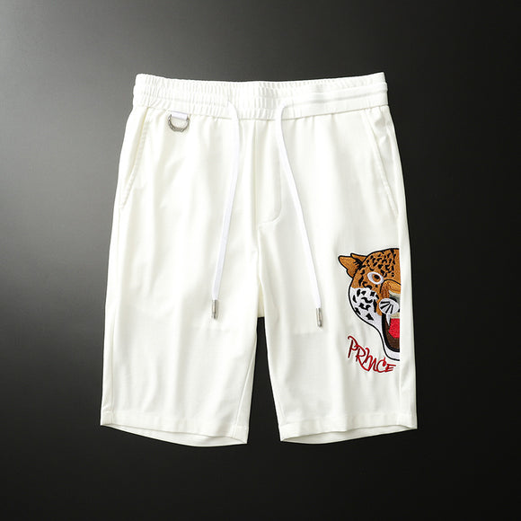 Pantalones Capri Hombre Ice Silk Bordados - Comodidad Fresca para Verano