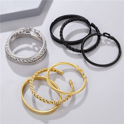 Pulsera de Acero Titanio para Hombre - Diseño Tejido Abierto con Personalidad - Image 10