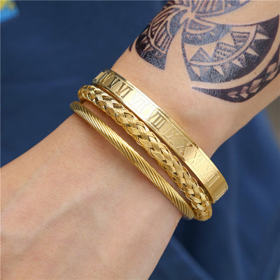 Pulsera de Acero Titanio para Hombre - Diseño Tejido Abierto con Personalidad - Image 2