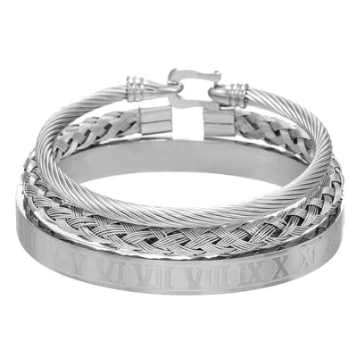 Pulsera de Acero Titanio para Hombre - Diseño Tejido Abierto con Personalidad - Image 3