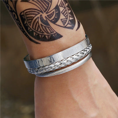 Pulsera de Acero Titanio para Hombre - Diseño Tejido Abierto con Personalidad - Image 7