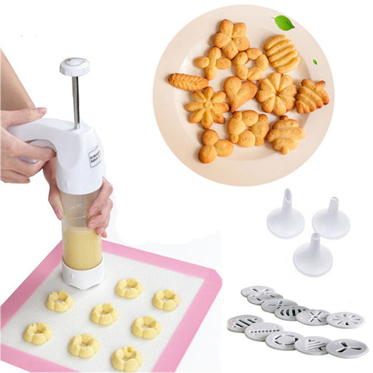 Pistola Decoradora de Galletas con 12 Boquillas y 6 Accesorios de Crema