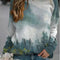 Suéter Largo con Estampado de Paisaje para Mujer