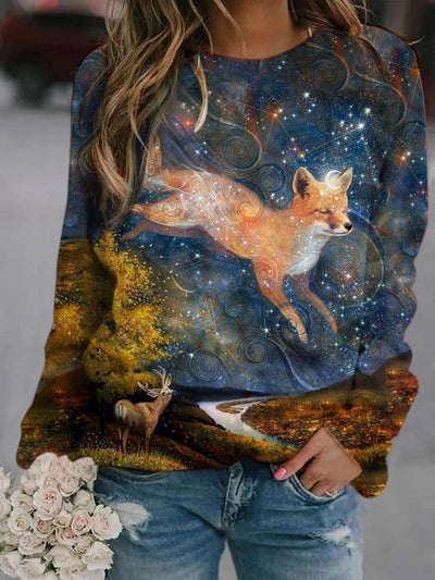 Blusa Cuello Alto Estampada Manga Larga para Mujer