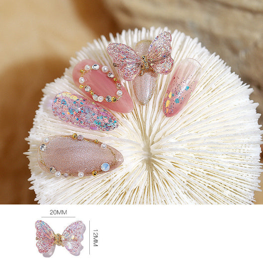 Decoración de Uñas Hada Mariposa con Diamantes Brillantes - Image 9
