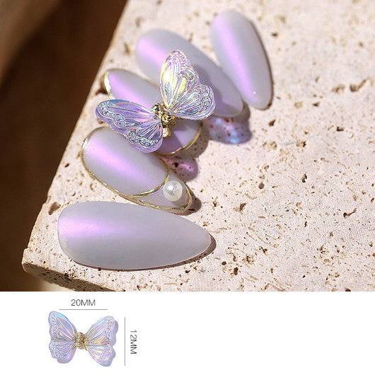 Decoración de Uñas Hada Mariposa con Diamantes Brillantes - Image 10