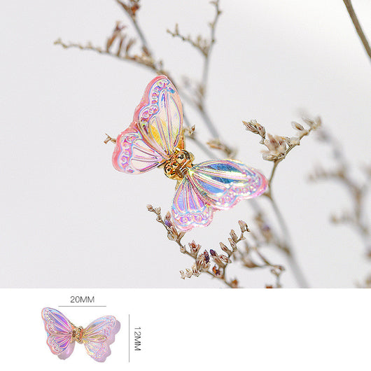 Decoración de Uñas Hada Mariposa con Diamantes Brillantes - Image 4