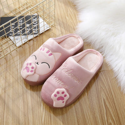 Pantuflas Invierno para Mujer Diseño Gato Cartoon - Cómodas y Cálidas para Casa - Image 9