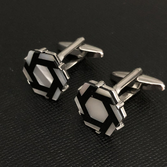 Gemelos Franceses para Camisa Ejecutiva Blanco y Negro - Image 2