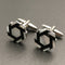 Men's Shirt Cufflinks French Negro And Blanco Negro