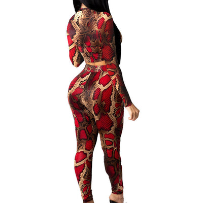 Conjunto de Dos Piezas con Estampado de Serpiente y Mangas Largas - Image 7
