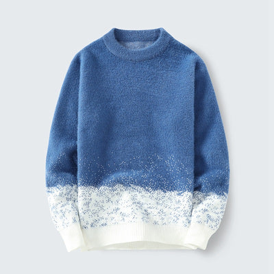 Suéter Degradado Cuello Redondo para Hombre - Abrigo Base Otoño Invierno - Image 10