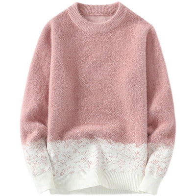 Suéter Degradado Cuello Redondo para Hombre - Abrigo Base Otoño Invierno - Image 8
